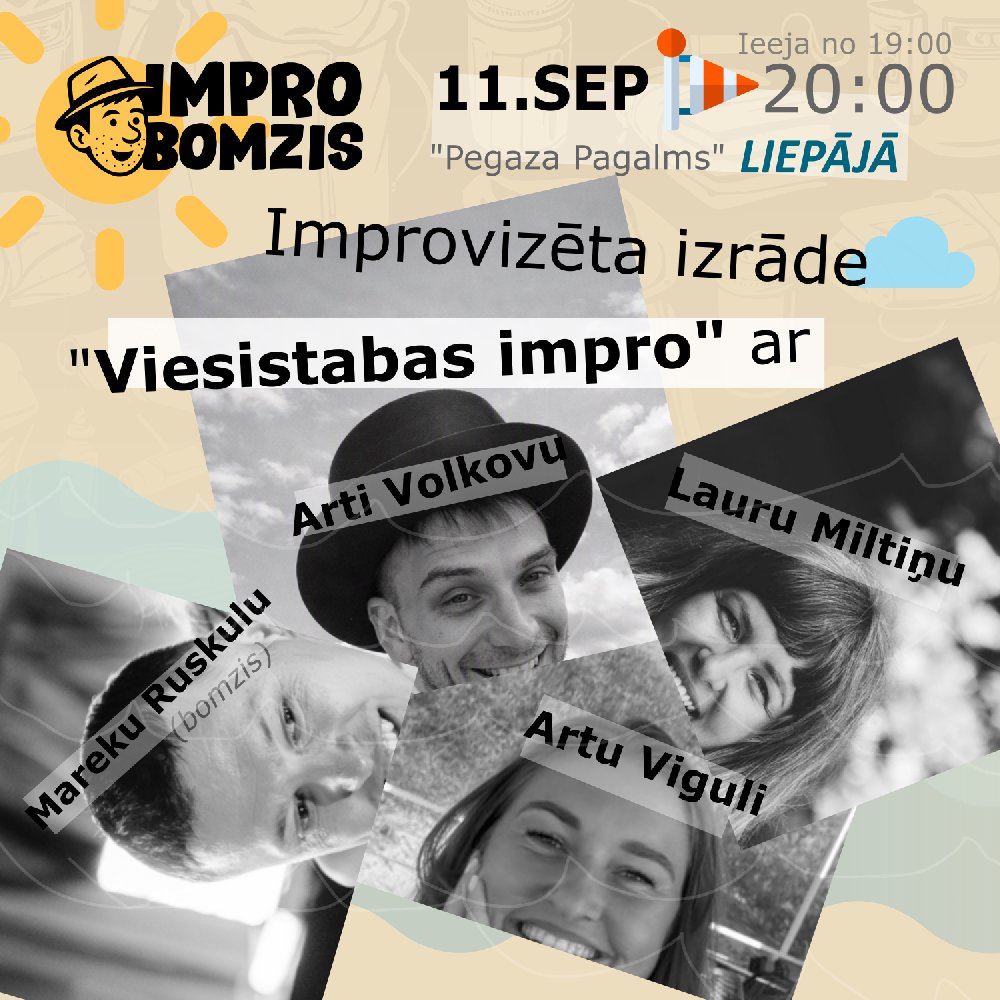 Viesistabas impro izrādes plakāts